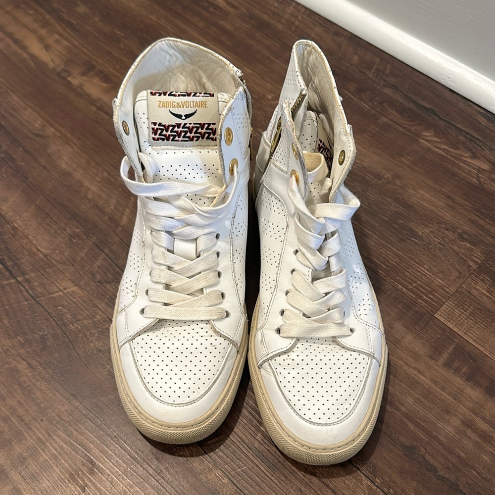 Zadig & Voltaire Hi-Top White Sneakers | Size 39